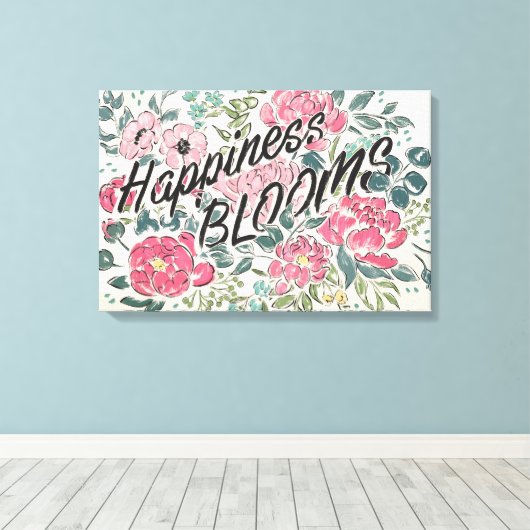 Toile Live in Bloom | Le bonheur fleurit (Insitu (Plancher de Bois))