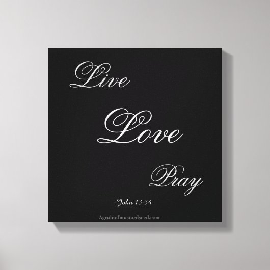 Toile Live Love Pray Christian (Recto)