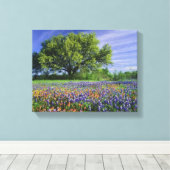 Toile Live Oak & Texas Paintbrush et Texas (Insitu (Plancher de Bois))