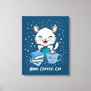 Toile Livre Canvas de chat de café Imprimer