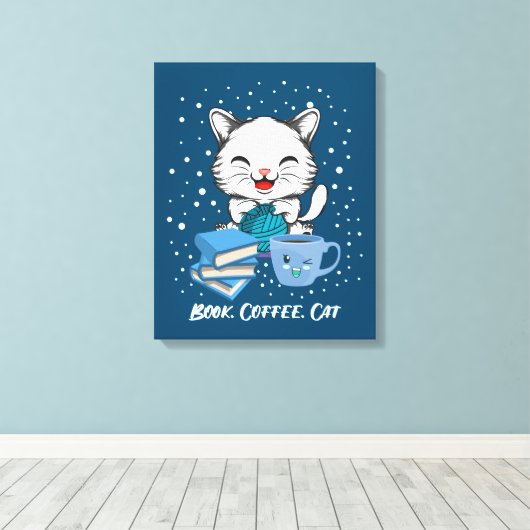 Toile Livre Canvas de chat de café Imprimer (Insitu (Plancher de Bois))