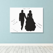 Toile Livre d'invité mariage Couple Silhouette Canvas (Insitu (Plancher de Bois))