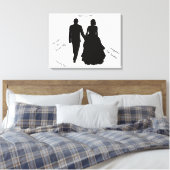 Toile Livre d'invité mariage Couple Silhouette Canvas (Insitu(Chambre))
