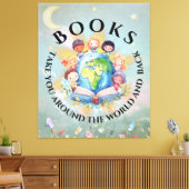 Toile Livres vous emmènent autour de Moderne et mignon (Insitu(Salon))