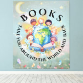 Toile Livres vous emmènent autour de Moderne et mignon (Insitu (Plancher de Bois))