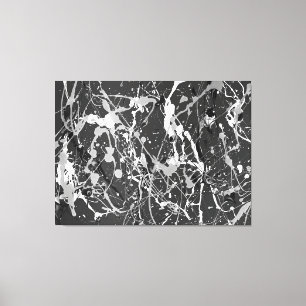 Toile LIX NOIR ET BLANC - Peinture d'action -Abstrait-