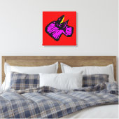 Toile Lizard à col poli rose néon stylisé (Insitu(Chambre))