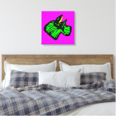 Toile Lizard à col poli stylisé vert néon (Insitu(Chambre))