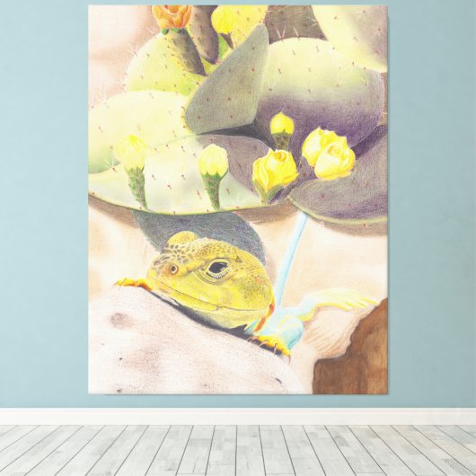 Toile Lizard dans le désert (Insitu (Plancher de Bois))