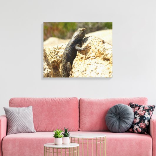 Toile Lizard d'épinette à dos jaune à Joshua Tree (Insitu(Salon))