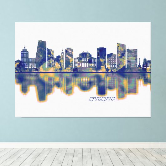 Toile Ljubljana Skyline (Insitu (Plancher de Bois))