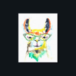 Toile Llama à pantalons<br><div class="desc">Llama Smarty-Pants par Jennifer Goldberger. Dispose d'un magnifique lama dans un style aquarelle portant des lunettes amusantes.</div>