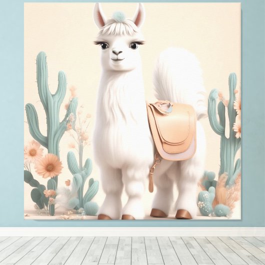 Toile Llama à selle dans le désert (Insitu (Plancher de Bois))