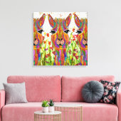 Toile Llama mignonne et colorée - 20" x 20" (Insitu(Salon))
