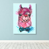 Toile Llama rose mignonne (Insitu (Plancher de Bois))