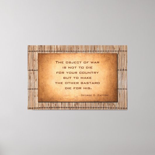 Toile L'objet de la citation du général George Patton (Recto)