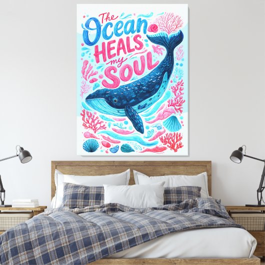 Toile L'océan apaise mon âme (Insitu(Chambre))