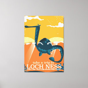 Toile Loch Ness Écosse highlands monstre vintage