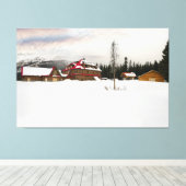Toile Lodge Bow Lake couvert de neige (Insitu (Plancher de Bois))
