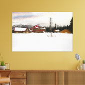 Toile Lodge Bow Lake couvert de neige (Insitu(Salon))