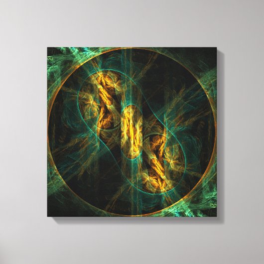 Toile L'oeil de la Jungle Abstrait Art Quad Canvas (Recto)