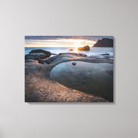 Toile Lofoten Islands Midnight Sun (Recto)