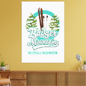 Toile logo Badger Mountain Waterville Washington Ski (Insitu(Salon))