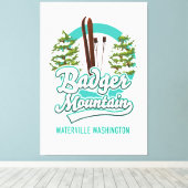 Toile logo Badger Mountain Waterville Washington Ski (Insitu (Plancher de Bois))