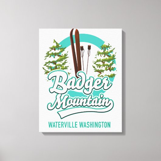 Toile logo Badger Mountain Waterville Washington Ski (Recto)