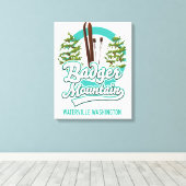 Toile logo Badger Mountain Waterville Washington Ski (Insitu (Plancher de Bois))