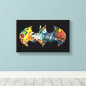 Toile Logo Batman Graffiti Neon 80's (Insitu (Plancher de Bois))