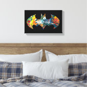 Toile Logo Batman Graffiti Neon 80's (Insitu(Chambre))