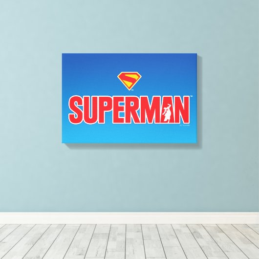 Toile Logo classique Superman Bold (Insitu (Plancher de Bois))