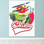 Toile logo de carte de voyage en Chine (Insitu (Plancher de Bois))