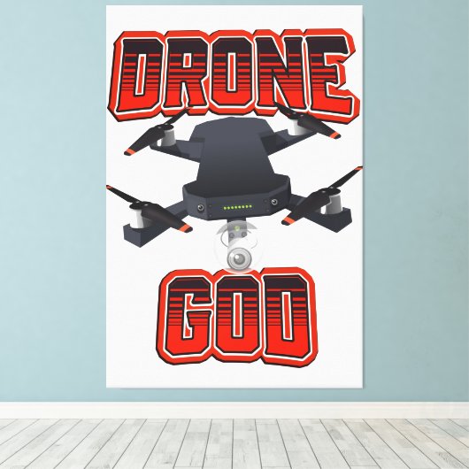 Toile Logo de Drone God (Insitu (Plancher de Bois))