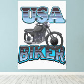 Toile logo de motard américain (Insitu (Plancher de Bois))
