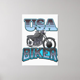Toile logo de motard américain