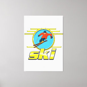 Toile Logo de ski rétro 90