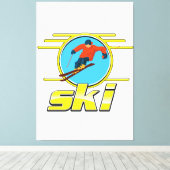 Toile Logo de ski rétro 90 (Insitu (Plancher de Bois))