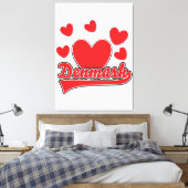 Toile Logo de style vintage Love Denmark (Insitu(Chambre))