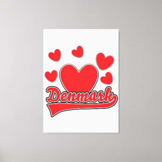 Toile Logo de style vintage Love Denmark (Recto)