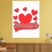 Toile Logo de style vintage Love Denmark (Insitu(Salon))