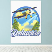 Toile Logo de voyage du Delaware (Insitu (Plancher de Bois))