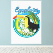 Toile Logo de voyage Explore Aruba (Insitu (Plancher de Bois))