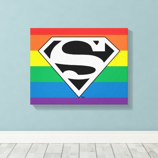 Toile Logo Rainbow Superman (Insitu (Plancher de Bois))