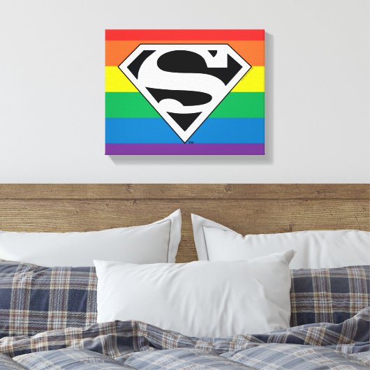 Toile Logo Rainbow Superman (Insitu(Chambre))