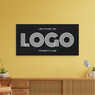 Toile Logo rectangulaire moderne noir et blanc Promo