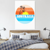 Toile Logo rétro du coucher de soleil australien des ann (Insitu(Chambre))