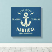 Toile Logo Rétro Nautique (Insitu (Plancher de Bois))
