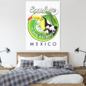 Toile Logo rétro Playa Balandra Mexique (Insitu(Chambre))